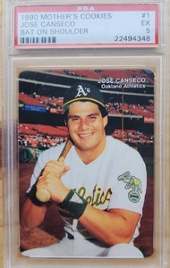JOSE CANSECO 1990 Mothers Cookies Baseball Card # 33 Psa Low Pop 🦄