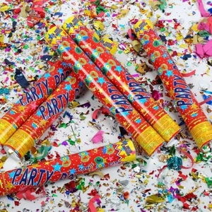 Large Multi Coloured New Years Festivals Party Confetti Cannons Poppers Shooter - Picture 1 of 3