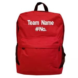 ZAINO PERSONALIZZATO - Zaino rosso con nome e numero della squadra ricamati - Foto 1 di 6