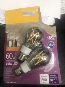 PHILIPS DIMMABLE LED BULBS - 60W REPLACEMENT - 5.5W LED - 2 BULBS - 04667754900 - Picture 1 of 1