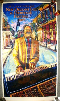 ALLEN TOUSSAINT New Orleans Jazz Festival 2009 JAMES MICHALOPOULUS ART PRINT - Image 1 of 4
