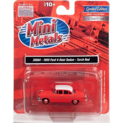 Classic Metal Works 30664 HO Scale 1955 Ford 4-Door Sedan Torch Red - Image 1 of 2