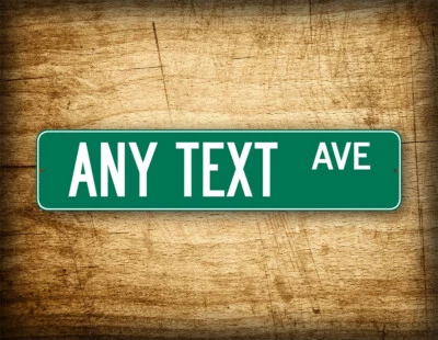 Custom 4"x18" Green Street Sign Personalized Novelty Any Text Address Road Sign - Image 1 of 4