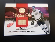 2001-02 Fleer Greats of the Game Original SIX GU Stick Mr Hockey Gordie Howe