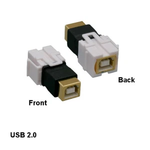 KNTK USB 2.0 B Keystone Snap-in for Patch Panel Surface Mount Box White - Picture 1 of 1