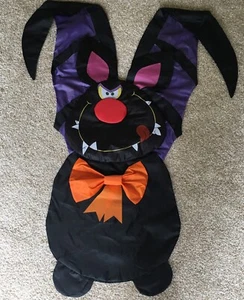 Vintage Fun Funky 3D Halloween Hanging Bat Flag/Banner 44x33 Purple Black Orange - Picture 1 of 5