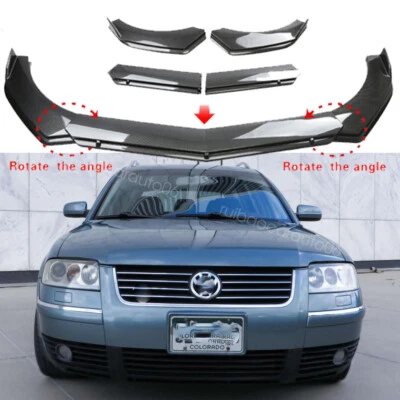 Carbon Fiber Style Front Bumper Lip Chin Body Kit Spoiler For Volkswagen Passat - Image 1 of 4