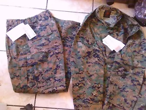 NEW USMC NAVY UNIFORM WOODLAND MARPAT TM CAMO - M-S BLOUSE / M-S TROUSERS - Picture 1 of 7