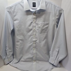 Brooks Brothers Est 1818 Men Supima Cotton Stretch Button Down 18 1/2 Pin Stripe - Picture 1 of 7