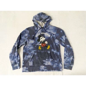 DISNEY Mickey Mouse blau Batik KAPUZENPULLOVER Sweatshirt Hoodie Größe Unisex Large - Bild 1 von 16