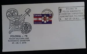 1978 Canada Polonia Polish Numismatic Exhibition Cover ties 12c stamp Toronto - Bild 1 von 2