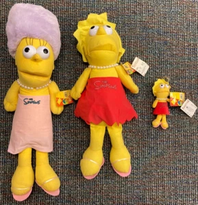 Lot of 3 Vintage Marge and Lisa Simpson Stuffed Toy Large 24" - Rare! Romanian - Picture 1 of 8