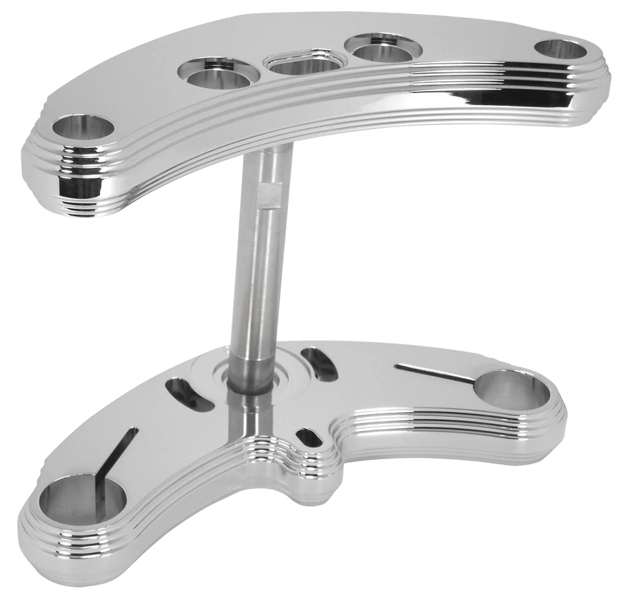 CHROME BILLET 3 DEG TRIPLE TREE HARLEY SOFTAIL FXST FXSTC DYNA FXDWG WIDE GLIDE - Image 1 of 1