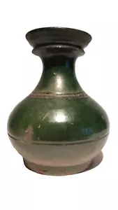Jarrón en forma de Hu de la dinastía Han china en esmalte verde - Imagen 1 de 14