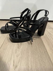 Diba Black Block Heels Size 9.5 Renee 30123A NEW Without Box - Picture 1 of 4