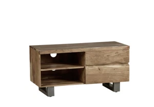Industrial Natural Essential Live Edge 2 Drawers And 2 Shelves Small TV Unit - Picture 1 of 3