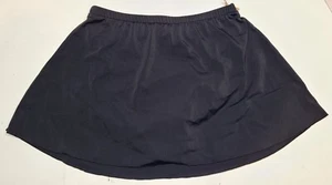 Jamaica Bay Womens Black Flat Front Elastic Waist Stretchy Swim Skirt Size 10 - Picture 1 of 7