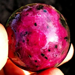 1.62"126.3g Museum!!! Natural Red Ruby in Green Zoisite Crystal Gem Ball ie4440 - Picture 1 of 14