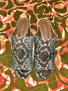 Donald Pliner Snake Print Open-Toe Mules - Picture 1 of 4