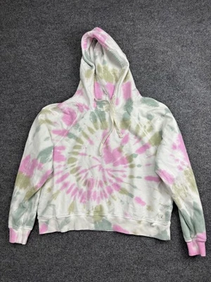 Billabong Hoodie Womens Tie Dye Pullover Pastel Pink Green Hooded Sweatshirt - Image 1 of 4