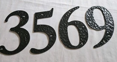 4 Black Heavy Metal Textured 5" Numbers 3, 5, 6, 9 - Image 1 of 3