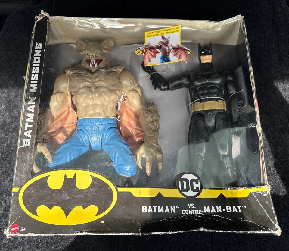 Batman Knight Missions VS Man-bat 12" Action Figures Mattel Toys