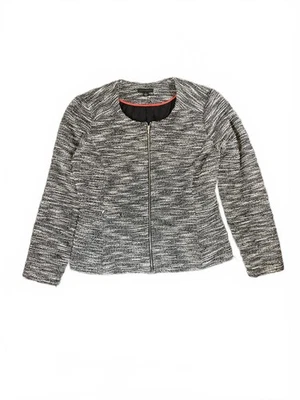Chaqueta de tweed Willi Smith para mujer blanca y negra con cremallera - talla grande  Foto 1 de 4