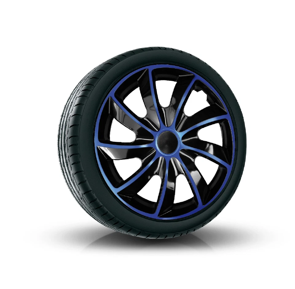 Radkappen Radzierblenden (4Stück) 14 Zoll blau/schwarz QUAD Z458776 - Bild 1 von 1