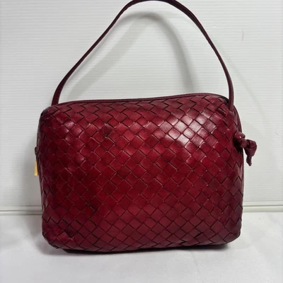 Bolsa de mão BOTTEGA VENETA Bottega Intrecciato vermelha usada - Imagem 1 de 4