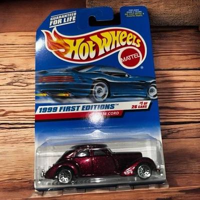 Hot Wheels 1999 First Editions 1936 Cord in Red LW Collector #649 - Image 1 of 4
