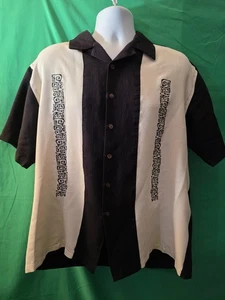 Ocean Pacific Monte Carlo Style Kurzarm geknöpft Top Bowling Shirt L Geschenk - Bild 1 von 6