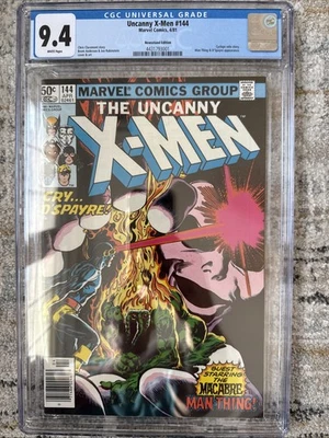 UNCANNY X-MEN 144 CGC 9.4 WHITE PAGES MAN-THING 1981 ULTRA RARE NEWSSTAND - Image 1 of 2