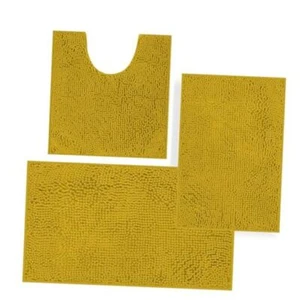 Bathroom Rugs Sets 3 Piece,Bath Mats for Bathroom Non Slip, Thick Yellow - Picture 1 of 8