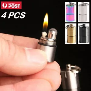 4PCS Small Mini Keyring ZIPPO Lighter Cigarette Waterproof Metal Portable Gifts - Picture 1 of 11
