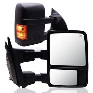 Espejos retrovisores de remolque 08-16 Ford F-250-F-550 SUPER DUTY, SEÑAL ÁMBAR TÉRMICA ELÉCTRICA, PAR - Imagen 1 de 11