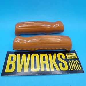 Vintage Sears Bicycle Handlebar Grips Brown Slip on Grip Set d21 - Picture 1 of 7