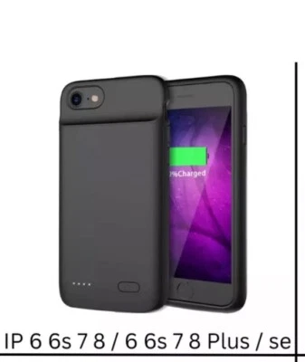 Nueva Funda Batería Inteligente iPhone 6 6s Negra 6000mAh Foto 1 de 4