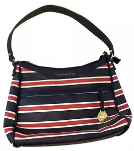 Tommy Hilfiger Blue Red Striped Purse Handbag - Picture 1 of 9