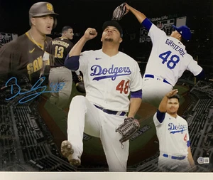 BRUSDAR GRATEROL DODGERS SIGNED 16X20 WITH MANNY MACHADO PHOTO EDIT PSA - Picture 1 of 3