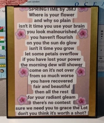 Poema de cita motivacional inspiradora sobre lienzo decoración de oficina en casa enmarcado 8"x10" Foto 1 de 4