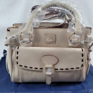 Dooney & Bourke Florentine Leather Medium Pocket Satchel Oyster Cream See Photos - Picture 1 of 24