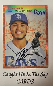 2023 Topps Chrome Platinum Taj Bradley RC Orange TOILE REFRACTOR #12/25 Rays - Picture 1 of 2