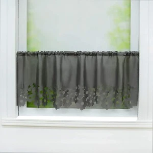 Cafe Net Curtains Kitchen Short Valance Window Drape Sheer Voile Blinds Eyelet - Picture 1 of 13