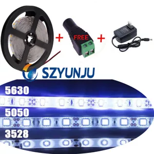 12V 5M LED Flexible Strip Light SMD 3528 5050 5630SMD 300 LED +DC +Power Supply - Picture 1 of 10