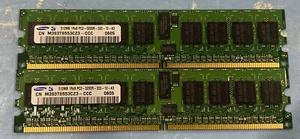 2pc Samsung 512MB DDR2 Registered ECC PC2-3200R-333-12-A3 M393T6553CZ3-CCC - Picture 1 of 1
