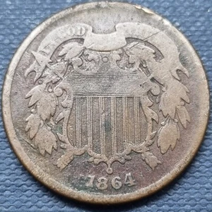 1864 Two Cent Piece 2c Better Grade #66879 - Picture 1 of 2