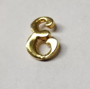 "🙲", "&" Ampersand Initial Lapel / Hat Pin Gold Tone - Picture 1 of 4
