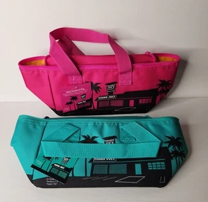 Bolso de Mano Trader Joe's 2 MINI Refrigerador Aislado Rosa y Verde Azulado 2024 Edición Limitada Nuevo con Etiquetas - Imagen 1 de 5