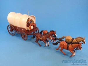 DSG ARGENTINIEN * COWBOYWAGEN mit LEINWAND-STIL BEZUG 4 PFERDE * SPIELZEUGSOLDATEN - Bild 1 von 7