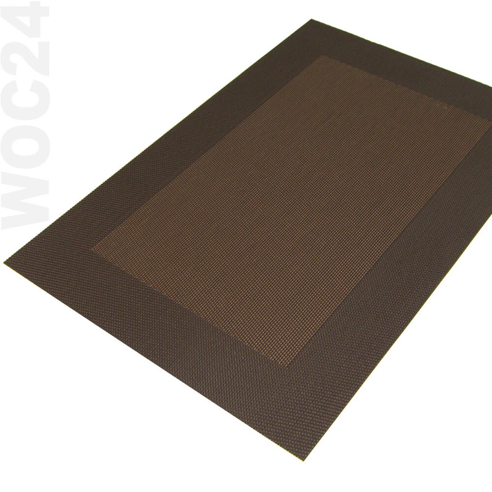1x Tischset Platzdeckchen Platzmatte Platzset abwaschbar BRAUN Kunststoff Rahmen - Bild 1 von 1